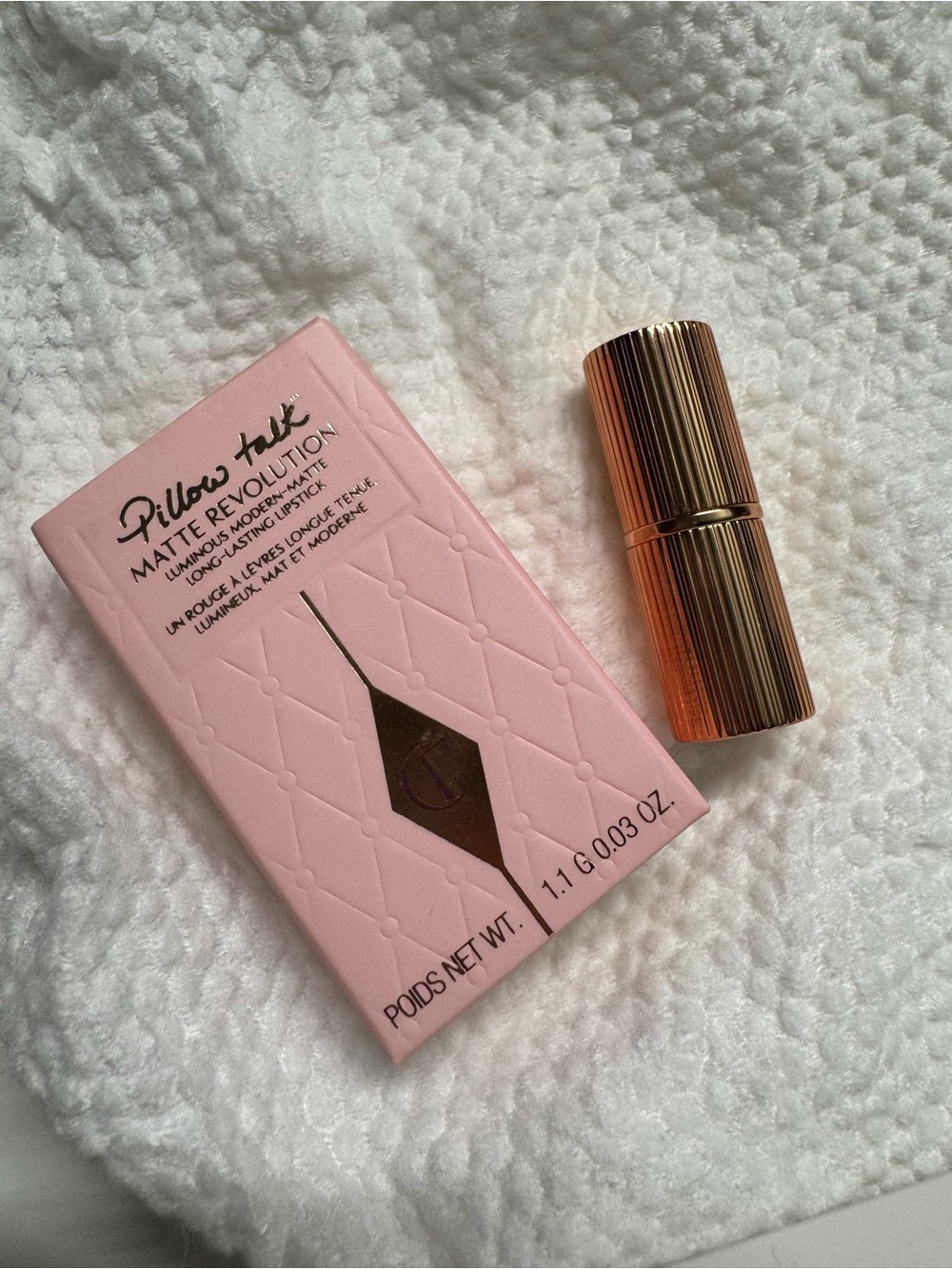Charlotte Tilbury Pillow Talk Lipstick in Soft Pink with Gold Tube